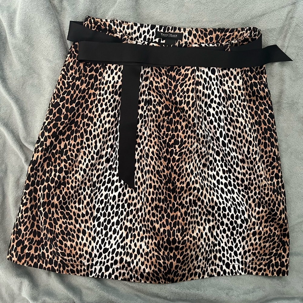 White House Black Market Leopard Print Skirt